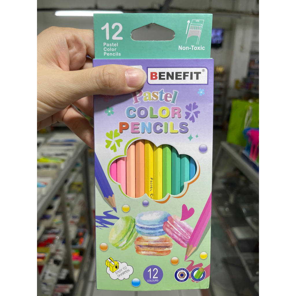 Benefit pensil warna panjang pastel isi 12 - pensil warna pastel - pensil warna panjang pastel