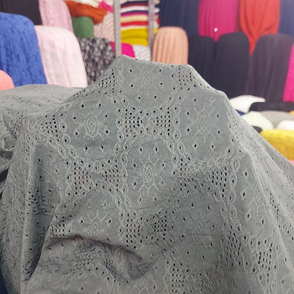 kain kaos premium  - kain kaos meteran  - kain kaos motif  - kain kaos stretch ( abu) G1