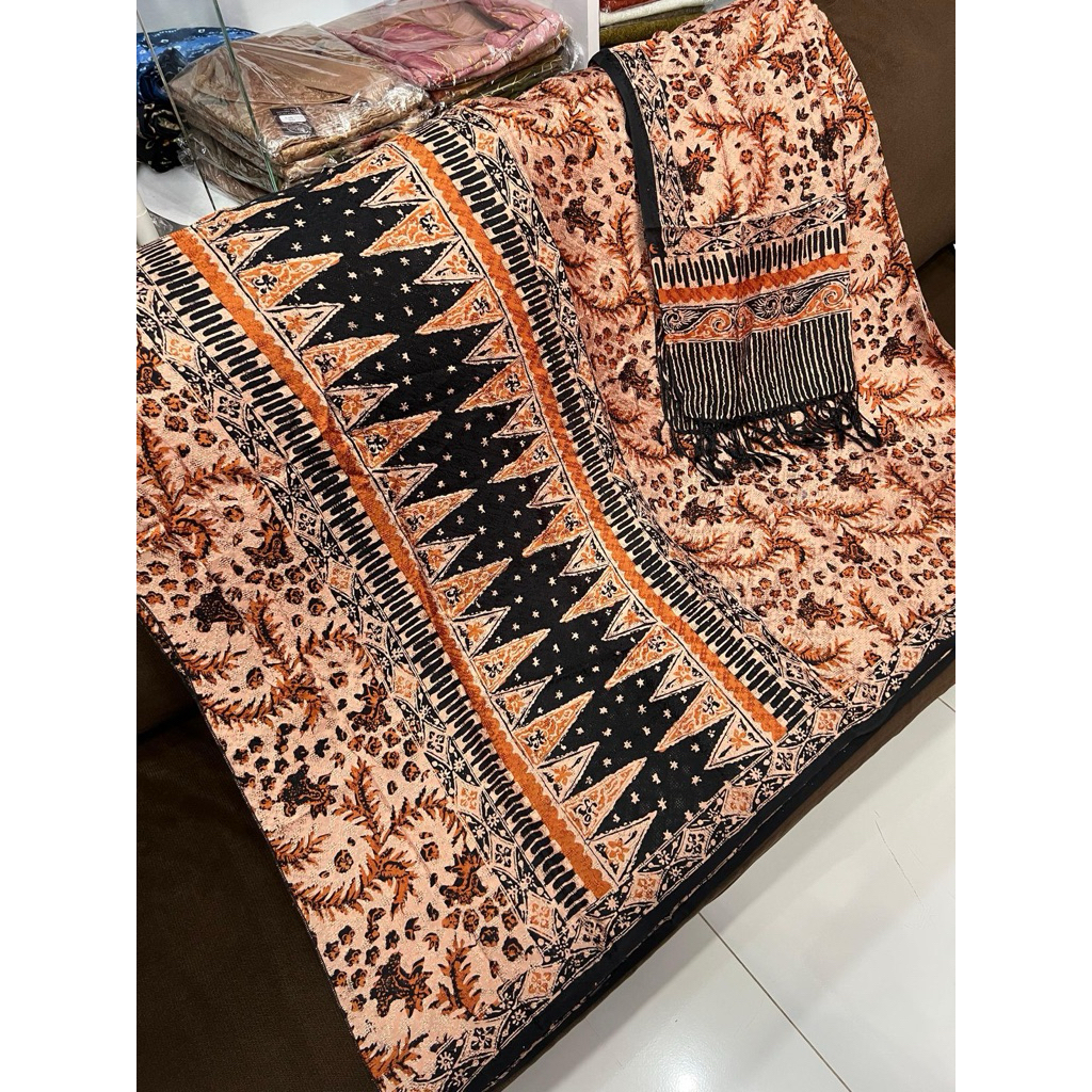 Kamen Viscose Premium Motif Batik Set Selendang