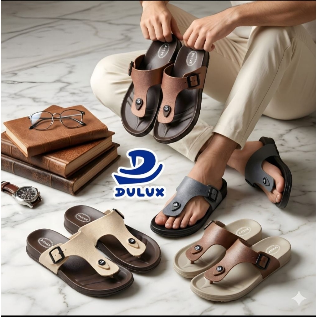 Sandal jepit pria model  elegan sandal karet empuk Dulux 213
