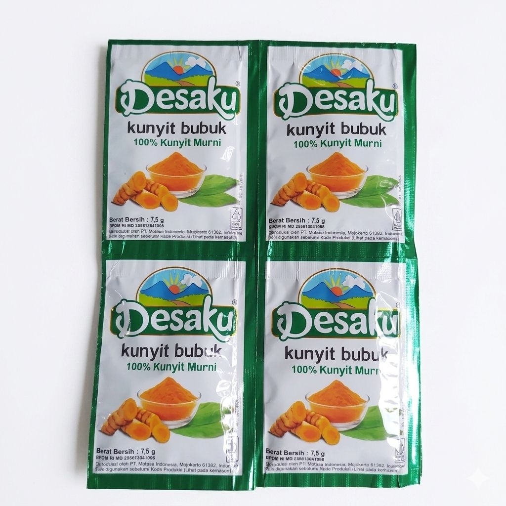 Desaku kunyit bubuk isi 3pcs dan 6pcs / desaku / kunyit bubuk / desaku kunyit bubuk renceng / kunyit
