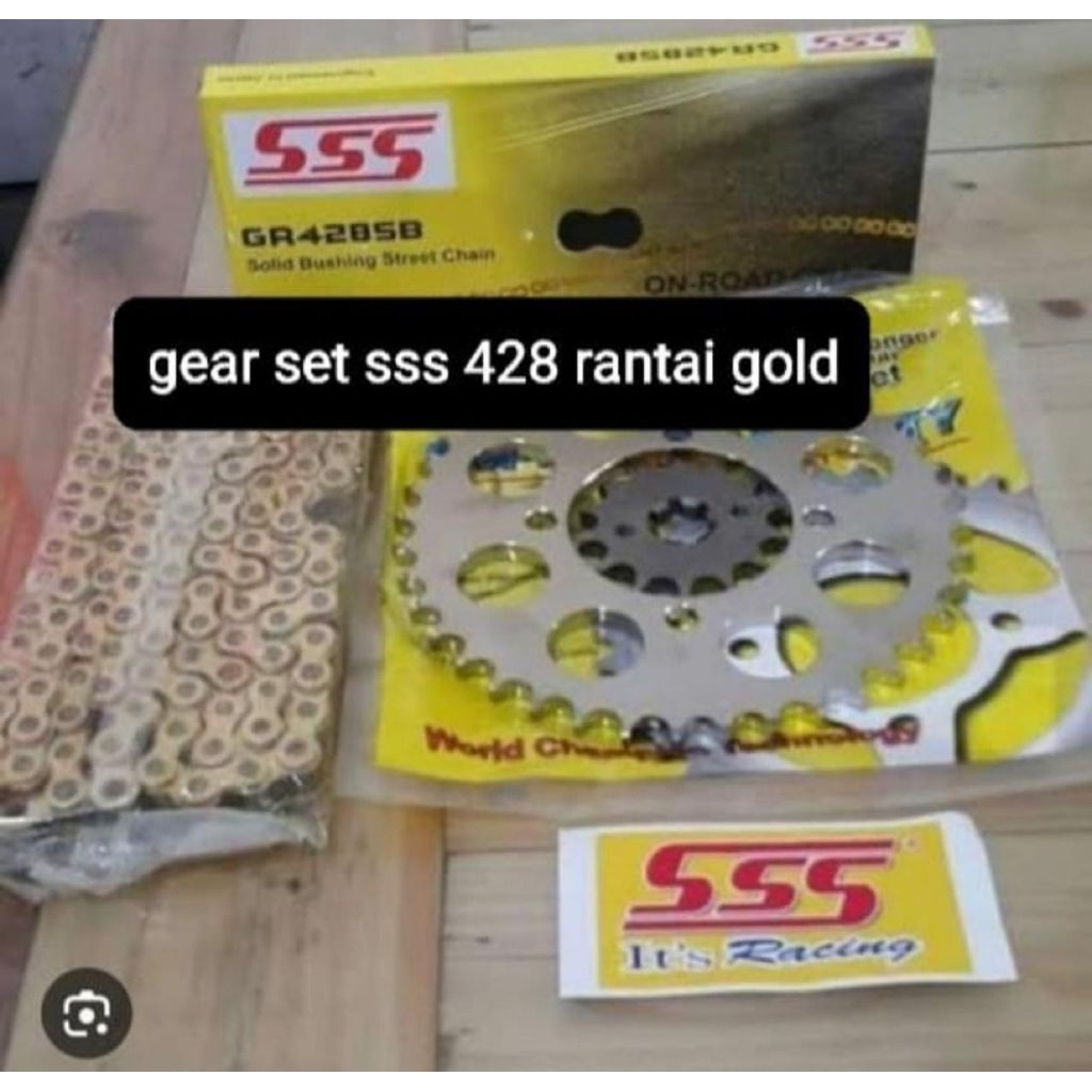 gear rx king jupiter z vega mx 428 GEAR SET SSS RX KING,MX 135,JUPITER, VEGA,DLL,1 SET GEAR SSS 100%