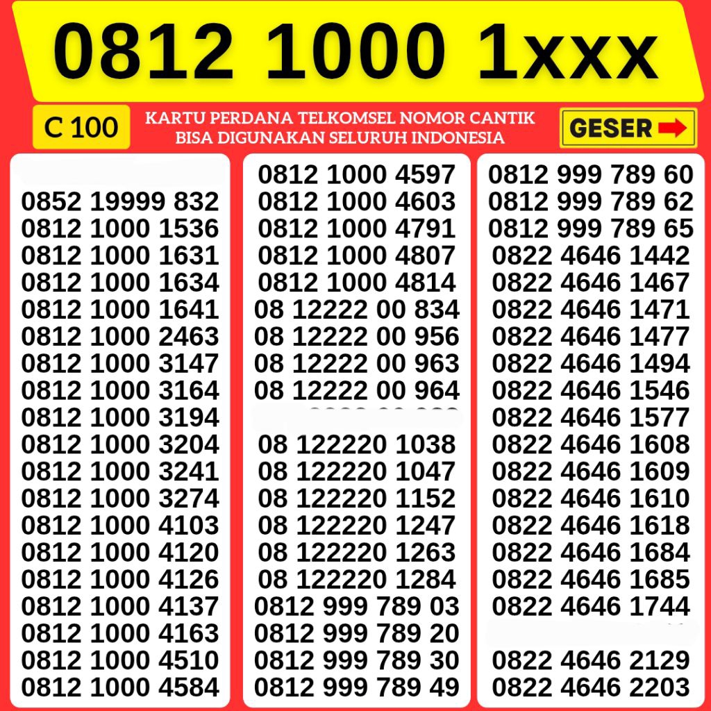 NOMOR CANTIK TELKOMSEL 1000 KARTU PERDANA 12 DIGIT 11 DIGIT 10 DIGIT MURAH KARTU PERDANA SIMPATI TER