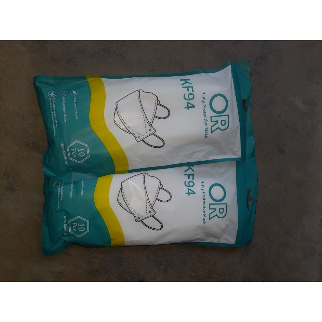 Masker KF94 Hijab Putih Dewasa - Desain Ergonomis, Tali Silang, Reusable