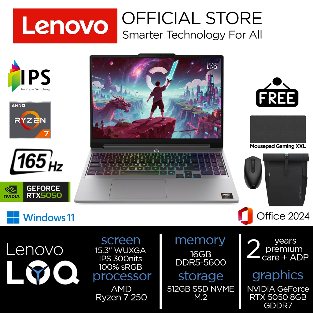 Lenovo IdeaPad Gaming 3 Ryzen 7 6800H RTX3050 512GB SSD 8GB Win11+OHS