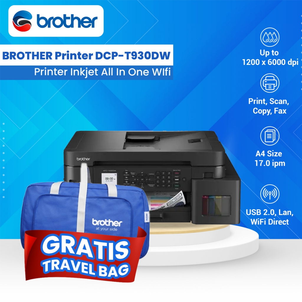BROTHER Printer A4 MFC T930DW All in One Ink Jet Colour Duplex Wifi Wireless LAN GARANSI 3 TAHUN