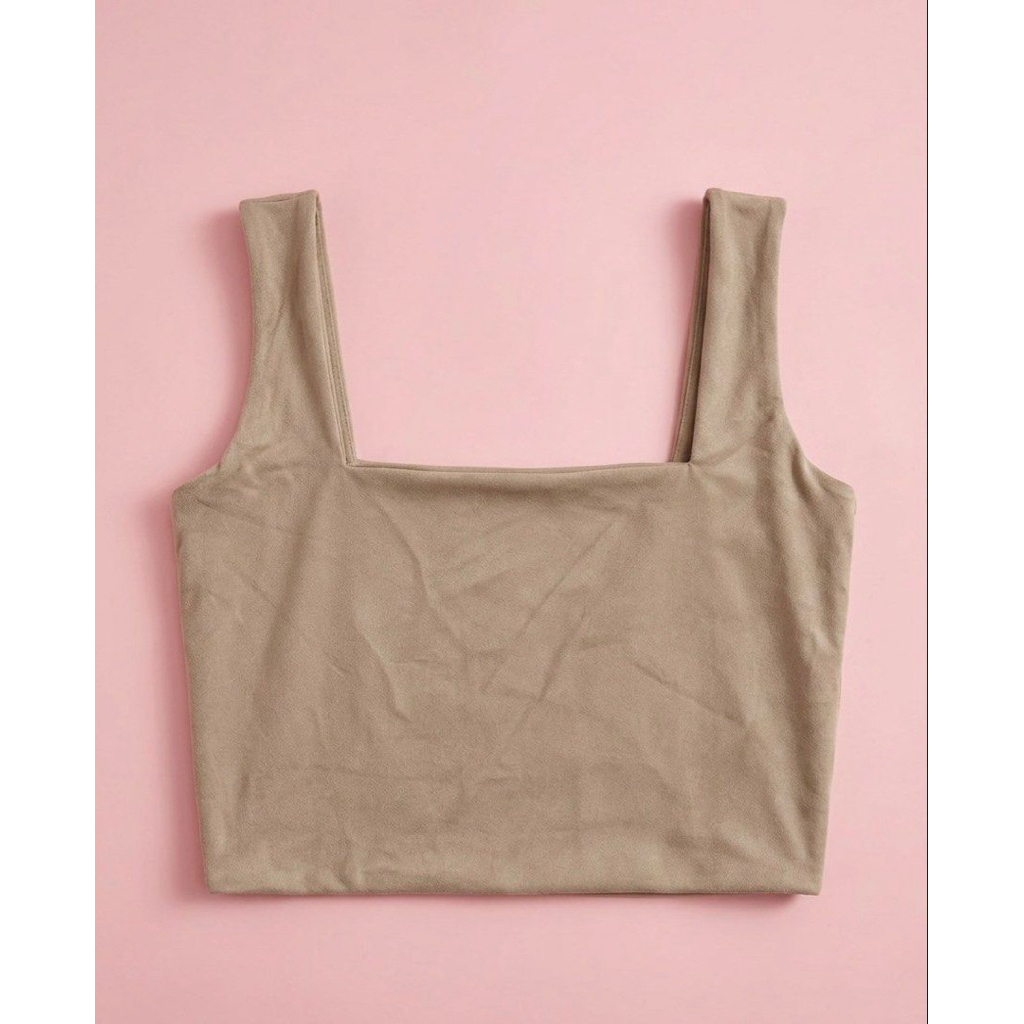 Choco Square Neck Tank Crop Top