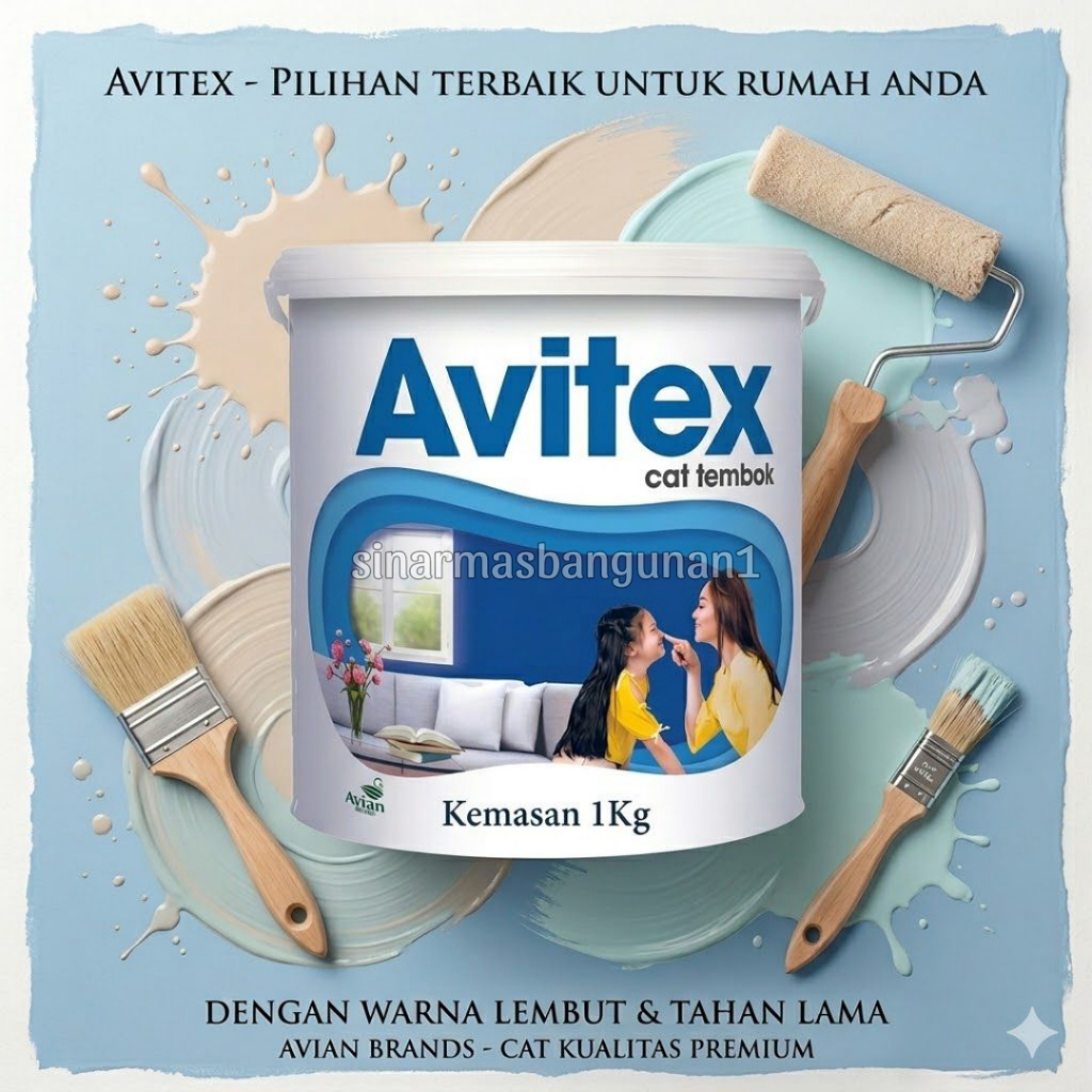 Avitex Cat Tembok Interior 1Kg, Cat tembok Interior Avitex – Pilihan Ekonomis Berkualitas