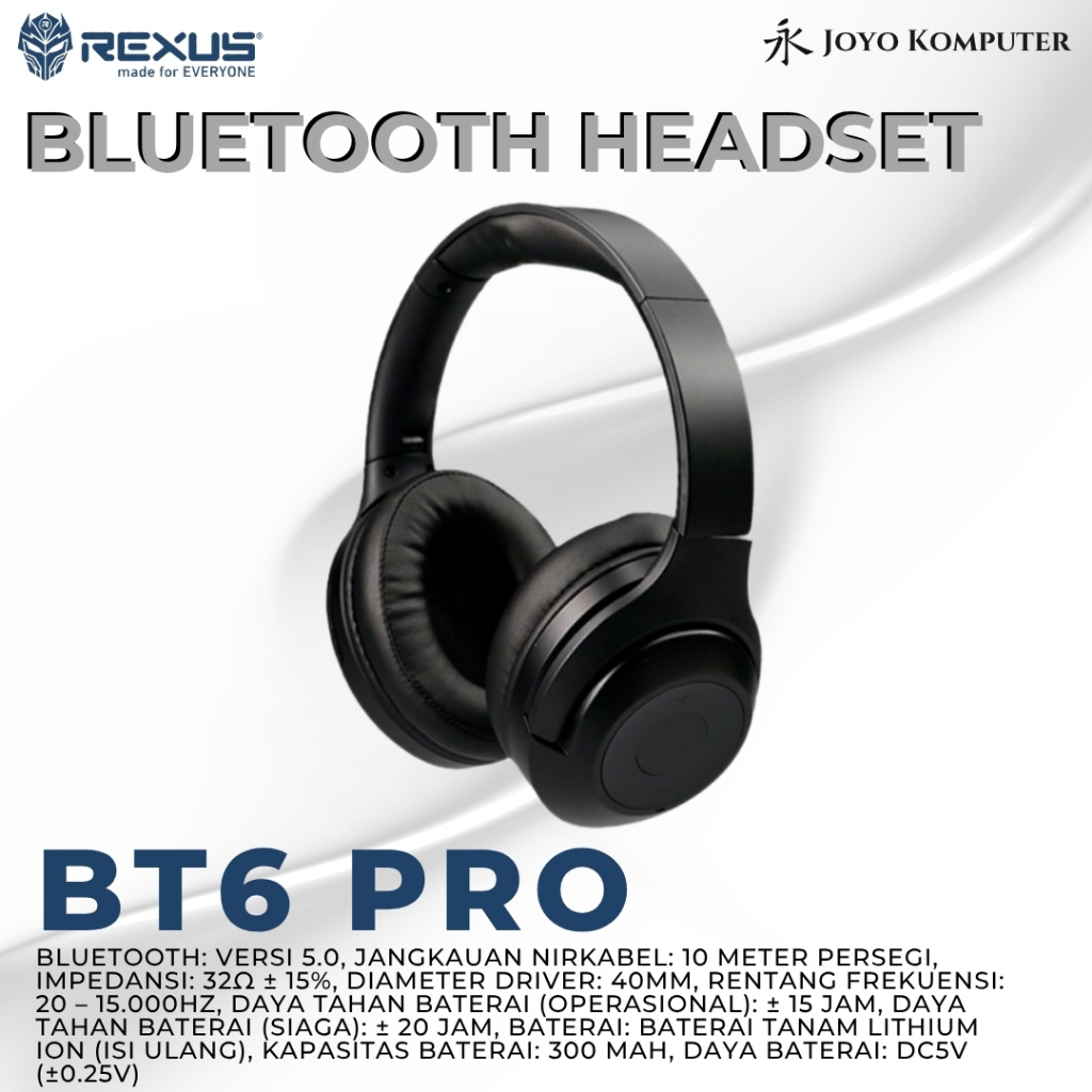 Rexus Headset Bluetooth BT6 PRO - Black