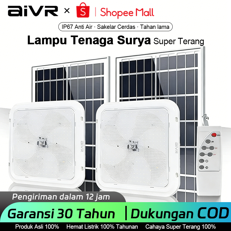 AIVR Lampu Plafon Tenaga Surya, Lampu Plafon Rumah Tenaga Surya, Lampu LED Kamar Tidur, LED 3 Warna,