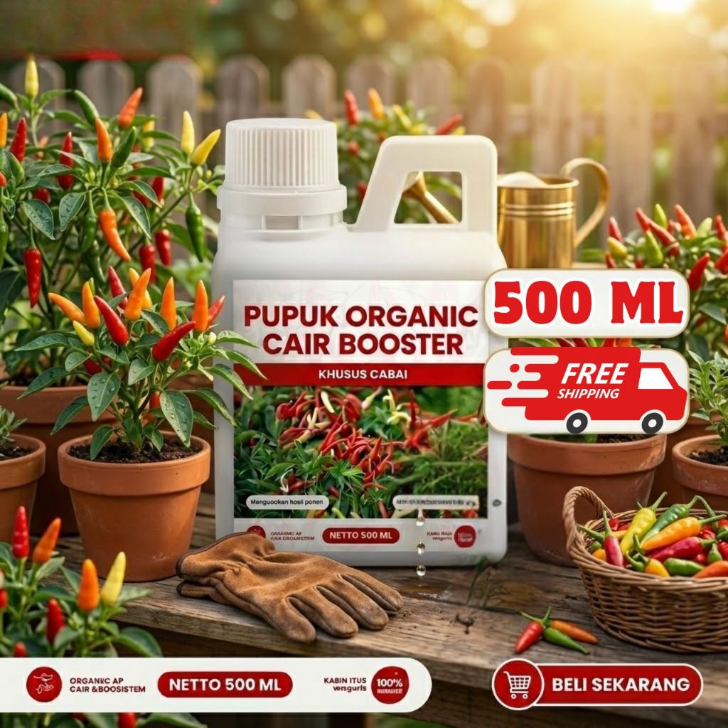 Pupuk Cabe Organik Cair POC 500ml,  Kalsium Aktif - Pupuk Buah Agar Cepat Berbuah, Pupuk Cabe Agar B