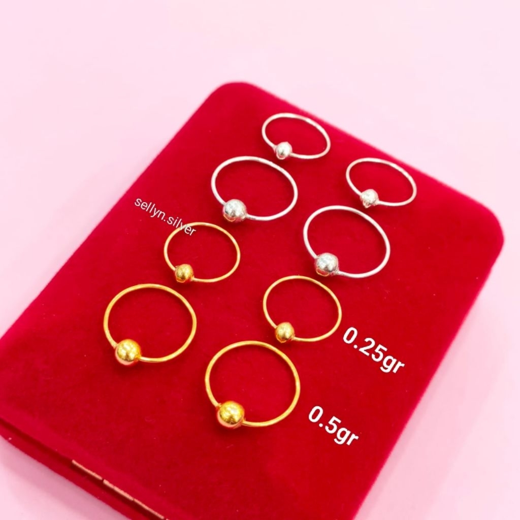 Anting Kenip Pentol Bayi/Anak Perak Asli
