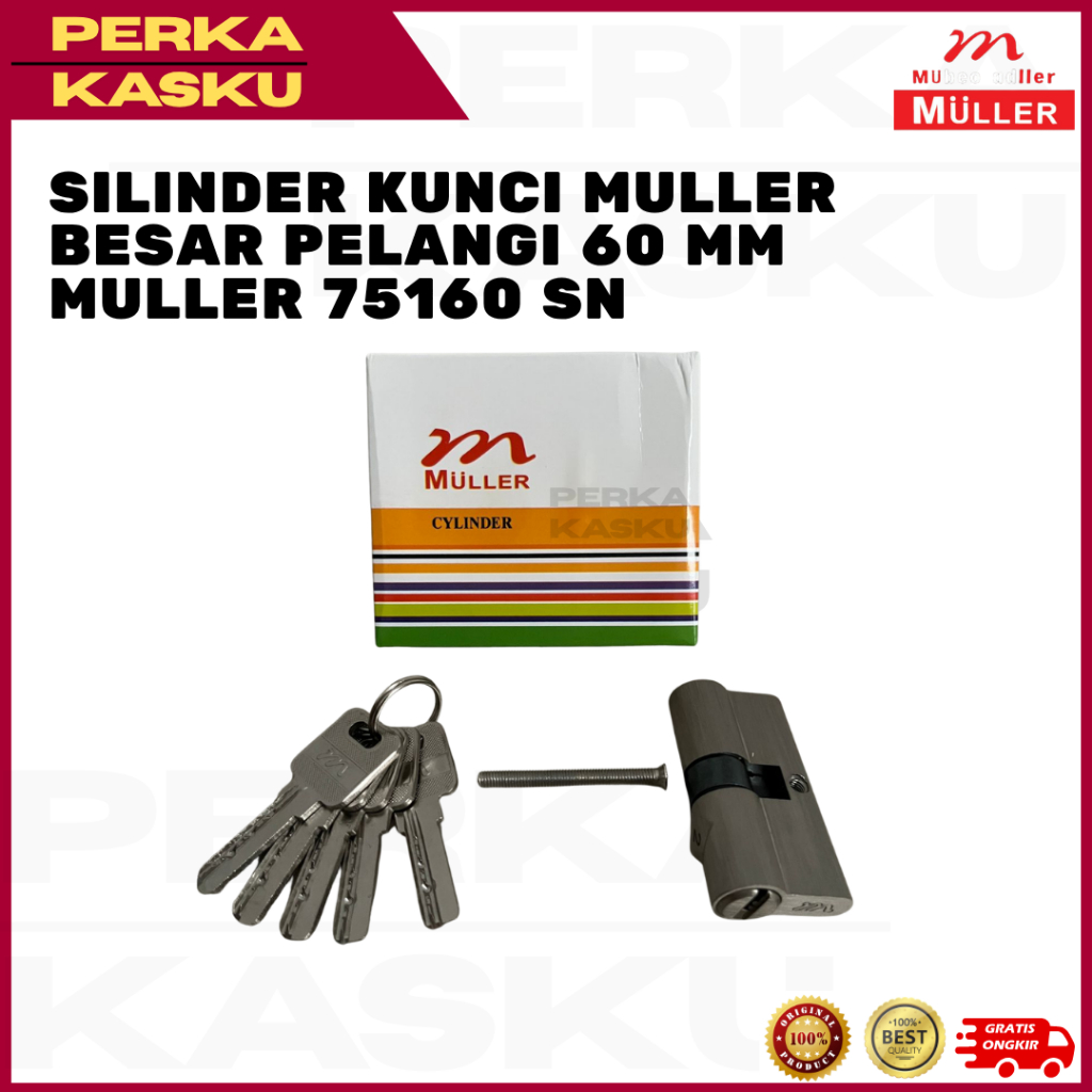 Muller Silinder Kunci Pintu Pelangi 60mm Besar Kunci Rumah Kunci Pintu Minimalis 75160 SN