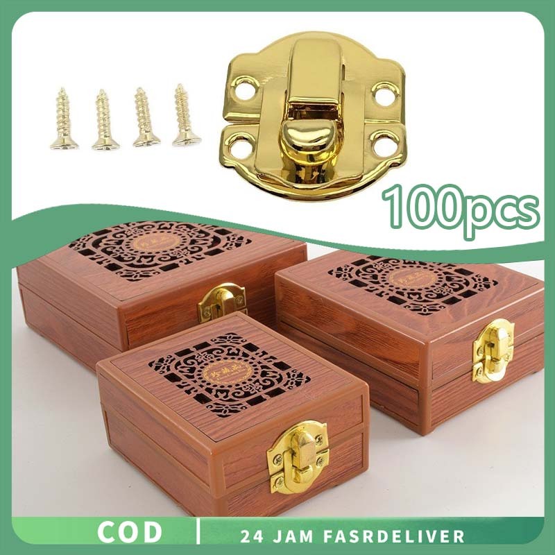 100pcs Pengait Kotak Gaya Retro Pengait Kotak Multifungsi Kunci Kotak Kunci Kotak Box