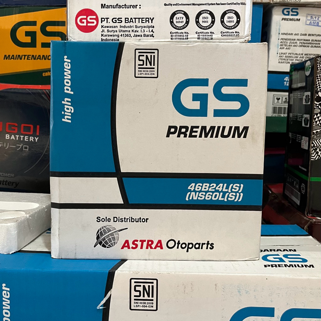 Aki Basah GS Astra NS60LS | Aki Mobil Yaris, Vios, Altis