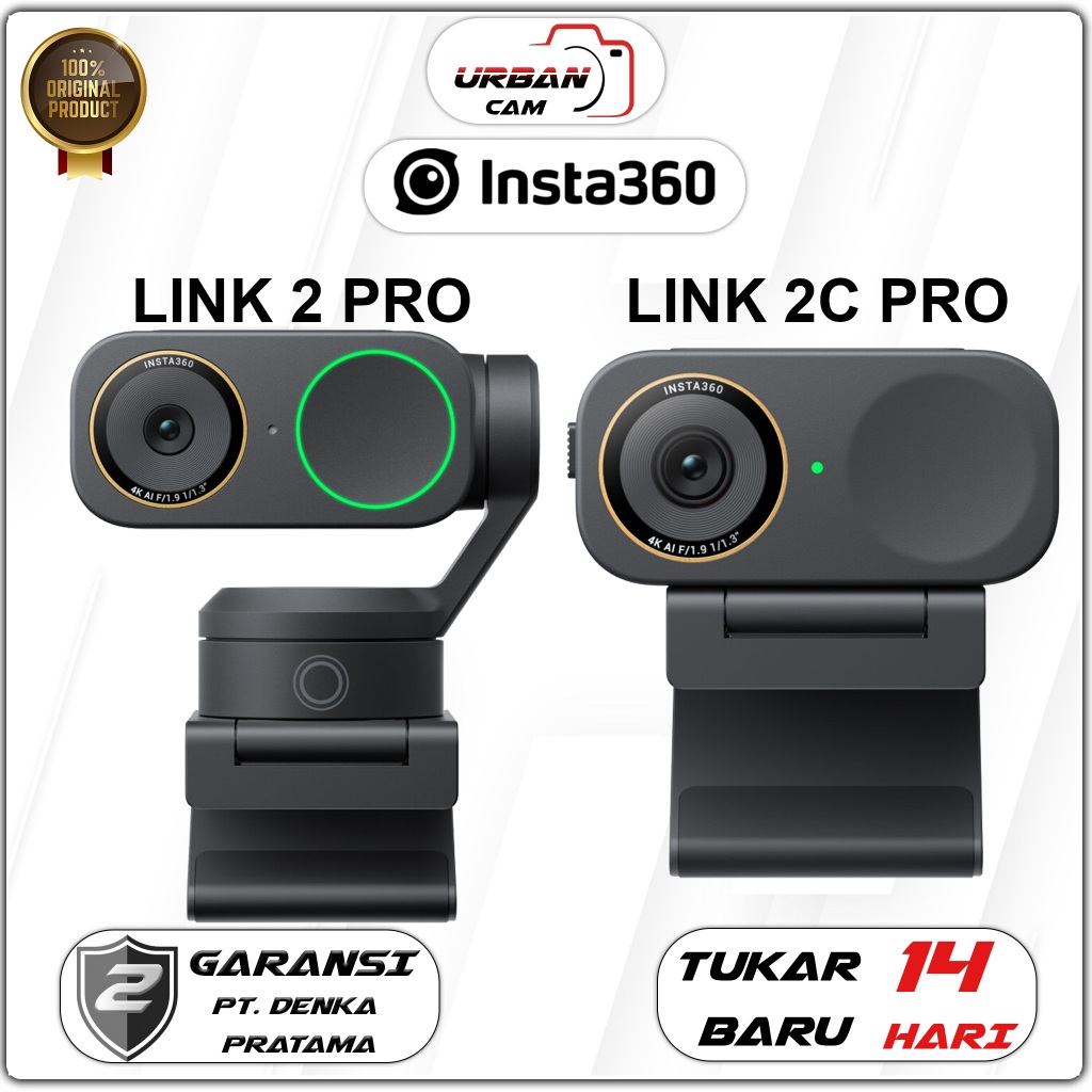 Insta360 Link 2 Webcam AI 4K - Hitam