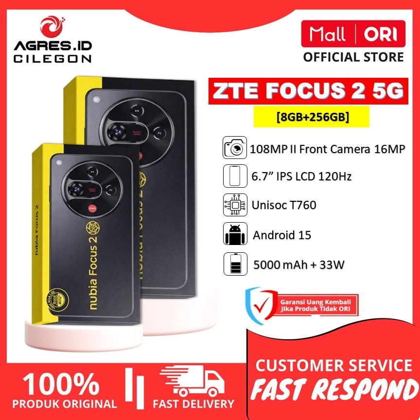 Zte Nubia Focus 2 5G [8GB+256GB] Unisoc T760 II Layar 6.7' IPS LCD 120Hz II Baterai 5000mAh 33Watt I
