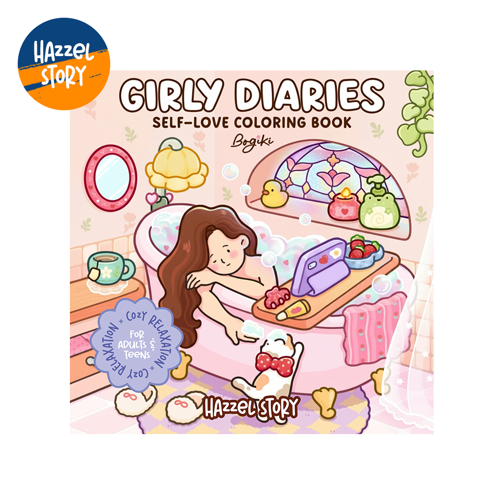 Buku Mewarnai Cewek Estetik “Girly Diaries” – Self Love Coloring Book Cute & Healing Girly Diaries S
