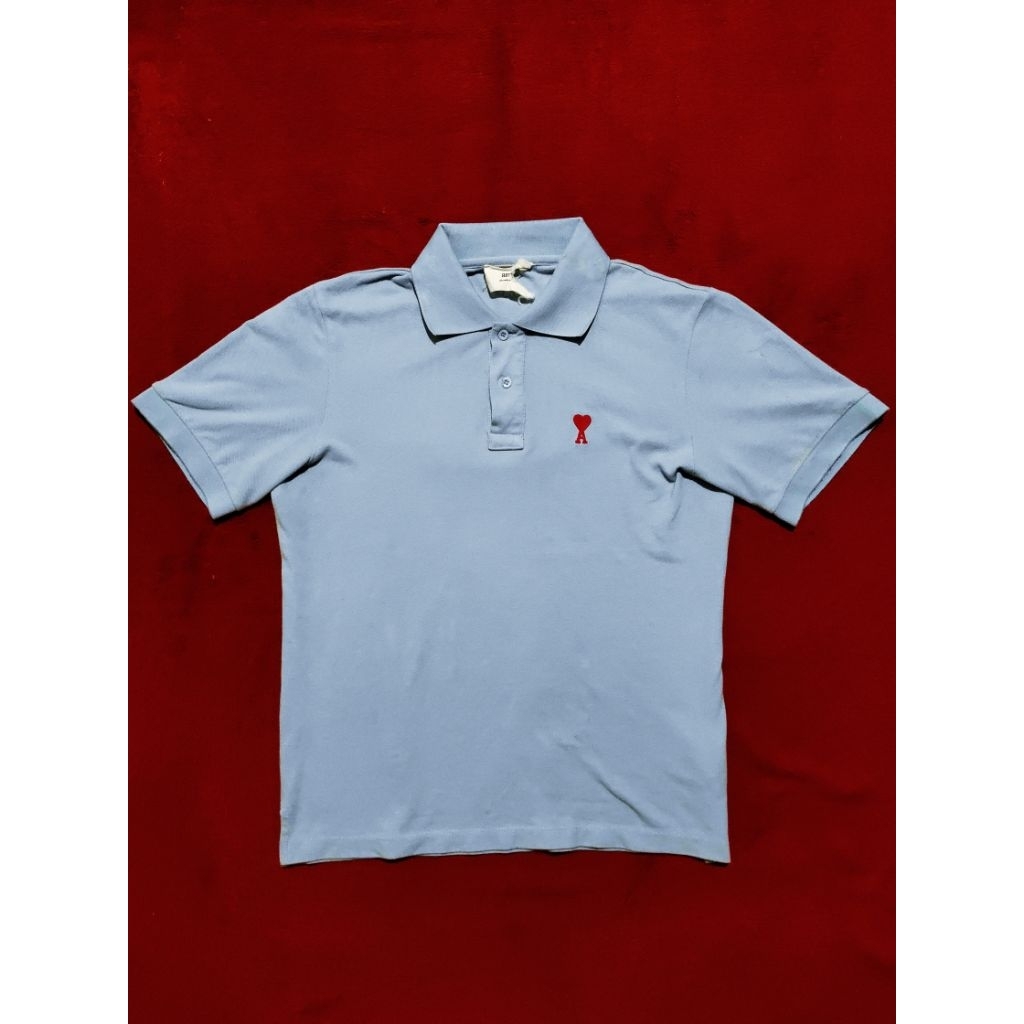 Polo Shirt Ami Paris Biru Muda