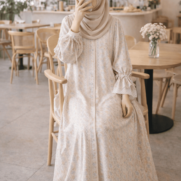Gamis Wanita Cantik Simple Viscose Jaguar Busui wudhu friendly bahan jatuh ringan adem