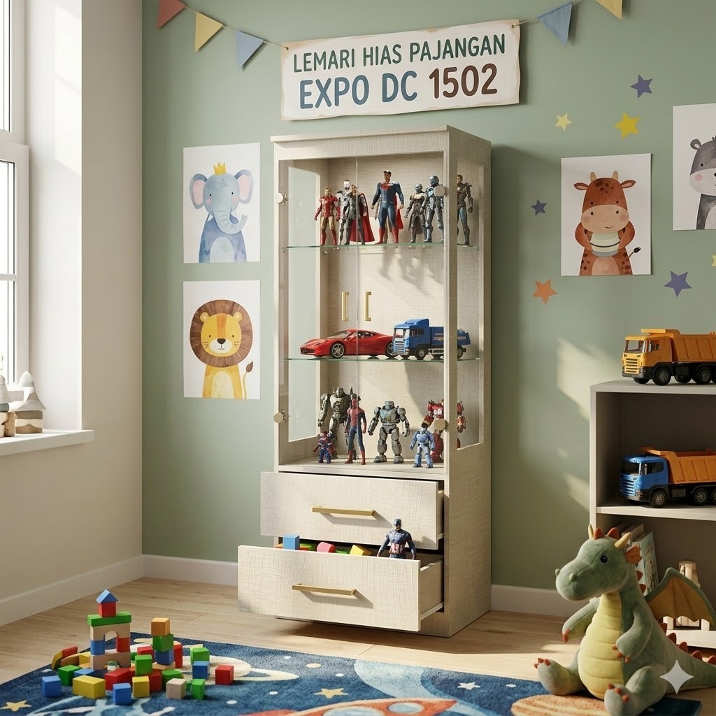 DC 1502 Expo Lemari Hias Kaca 2 pintu Display Cabinet Lemari Hias Lemari Pajangan Kaca 2 pintu Lemar