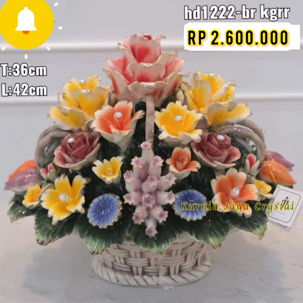 Bunga keramik capodimonte/ Bunga keramik/ Bunga  keranjang keramik