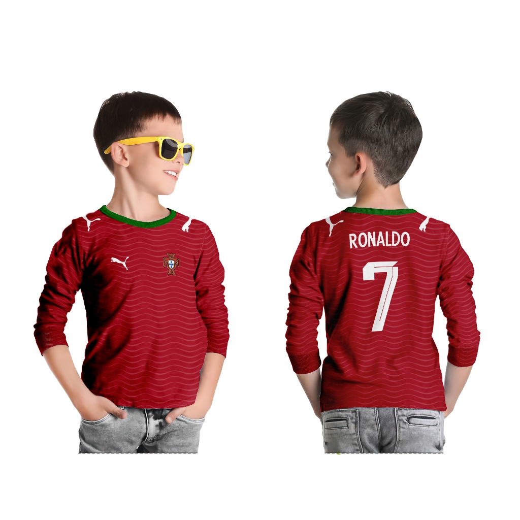 Neo Jersey - Jersey Anak PORTUGAL | Jersey Piala Dunia PORTUGAL Anak | Dryfit Milano Fullprint | Baj