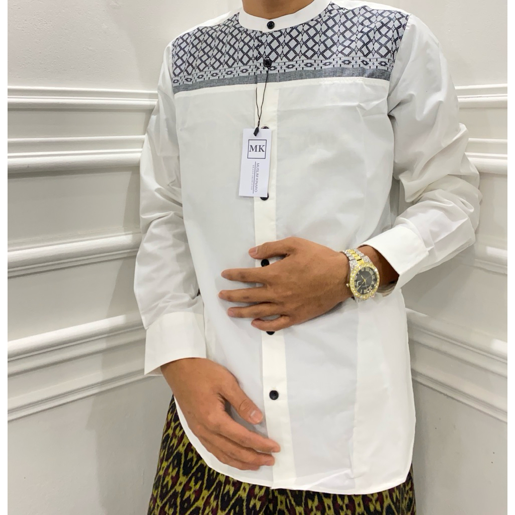 Kemko mk kemeja koko  kemeja motif kemeja kombinasi motif baju koko pria muslim premium lengan panja