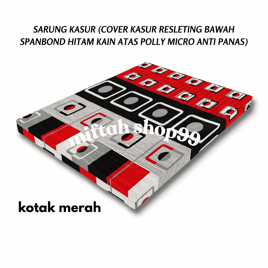 Sarung Kasur Resleting Uk 180x140x10 /180x90x10 Cm. Bahan Lembut & Anti Luntur (Cover Untuk Kasur Bu