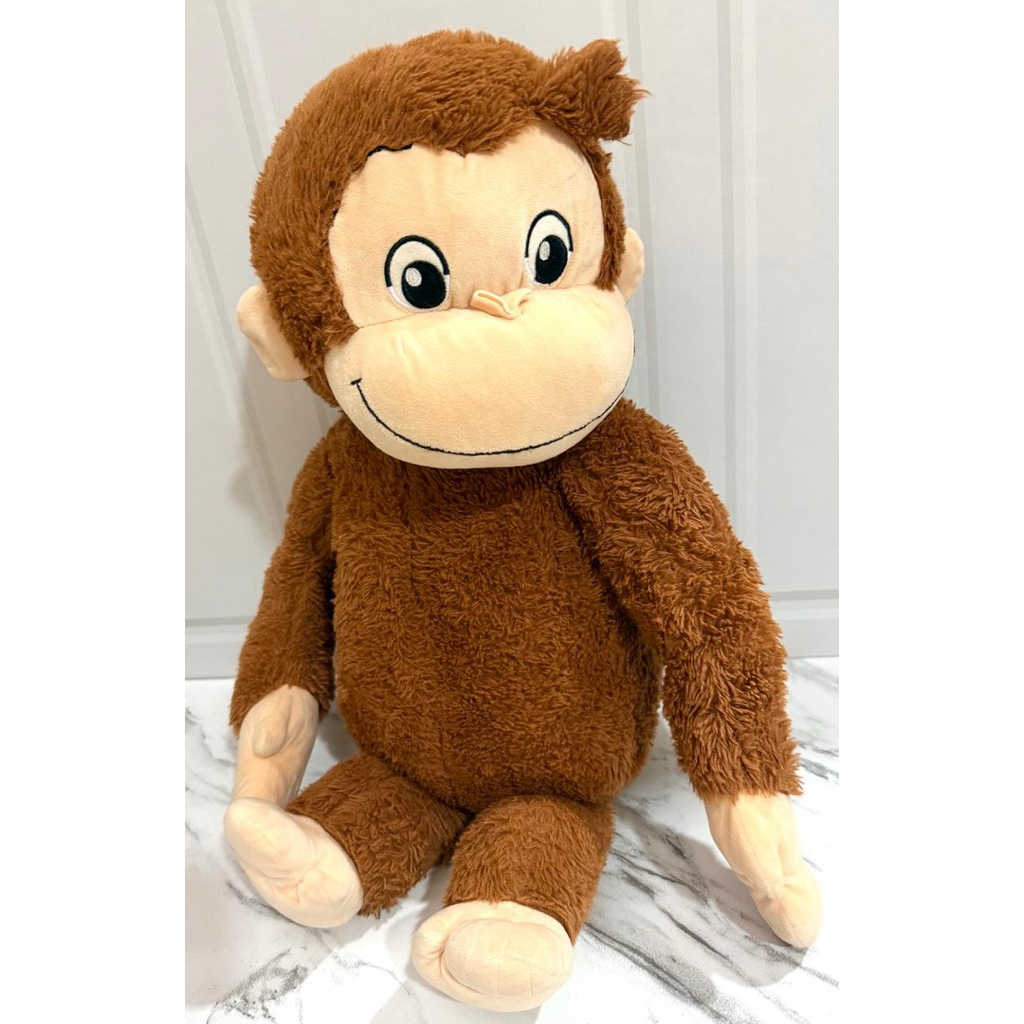 Boneka Plushie George from Curious George Polos Fluffy Sz Jumbo Curious George