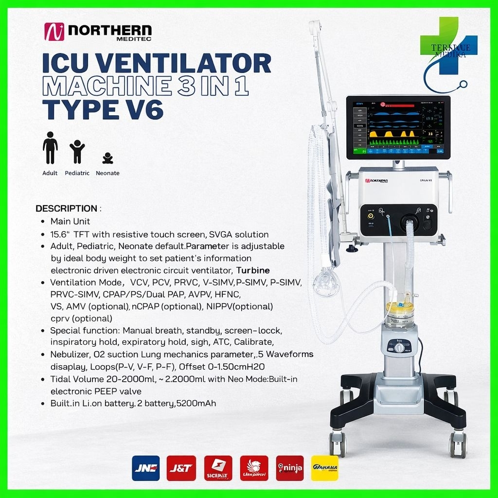 VENTILATOR NOTHERN V6 ICU – ALAT BANTU PERNAPASAN RUMAH SAKIT / Ventilator 3in 1 Murah (ADULT ,PEDIA