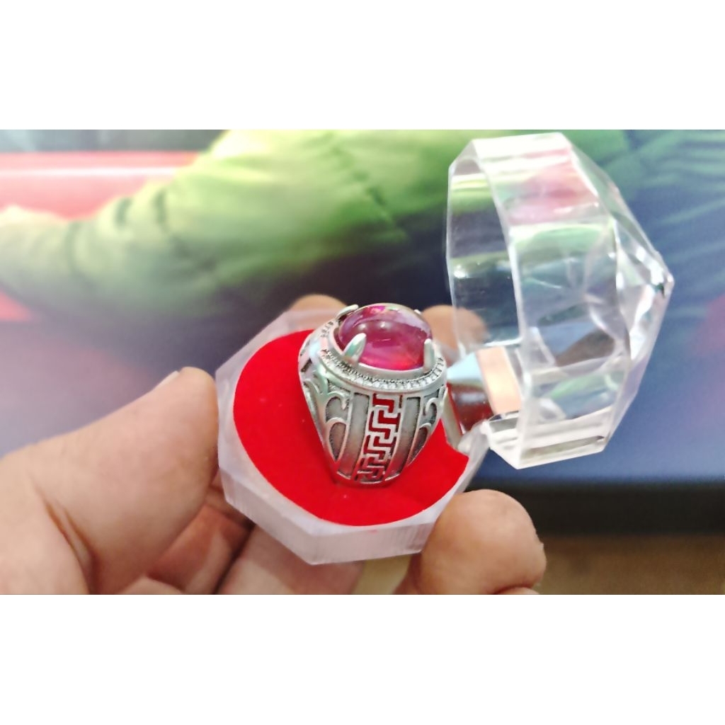 Batu Ruby Natural Cincin Perak 925
