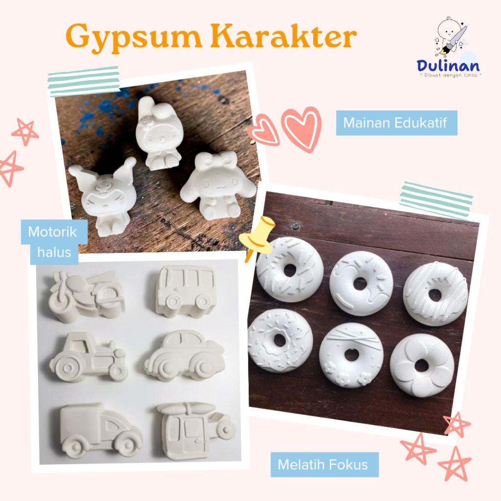 Mainan gypsum Karakter | Patung gypsum Karakter | Mainan Edukatif