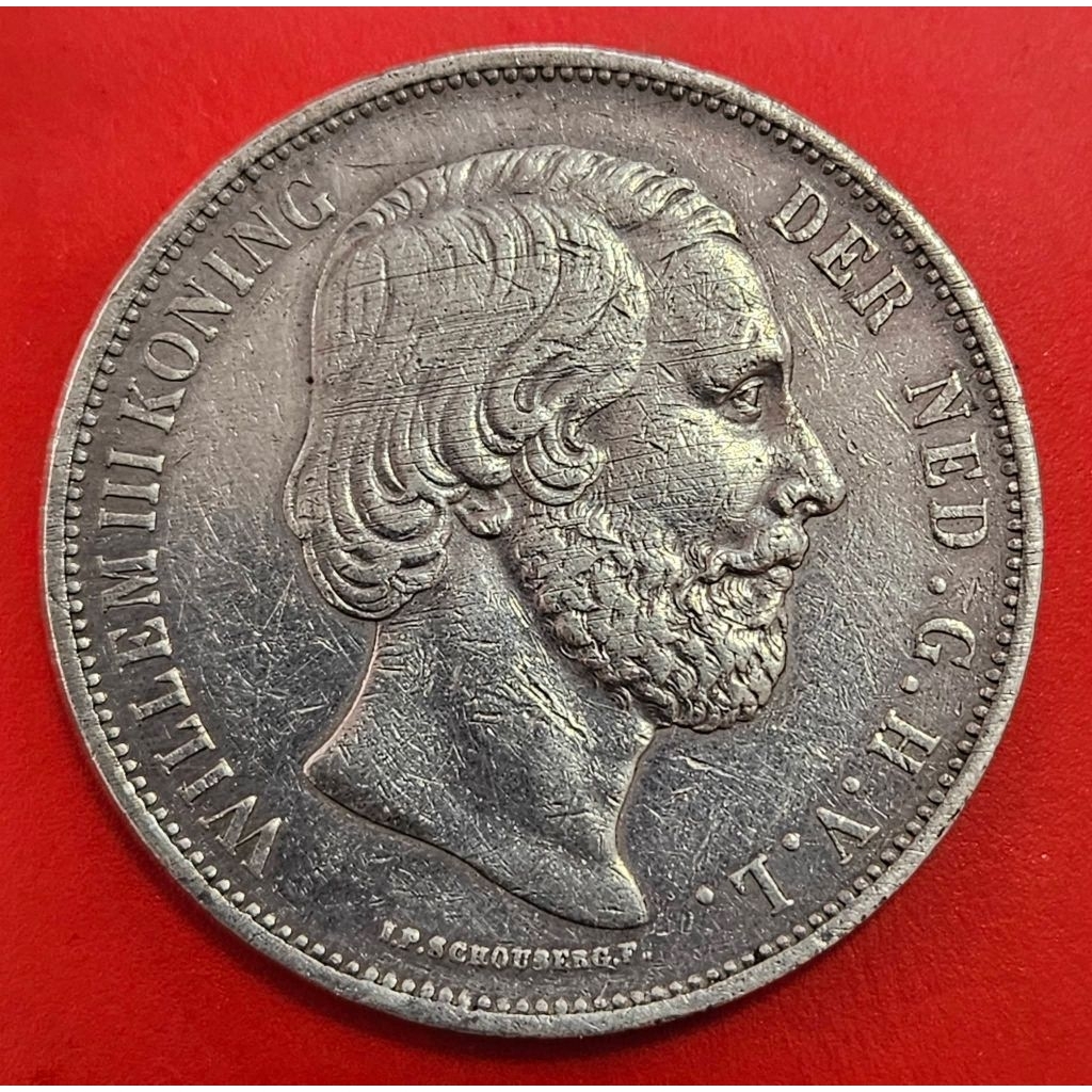 Koin Perak 2½ Gulden 1874 Willem III (VF)