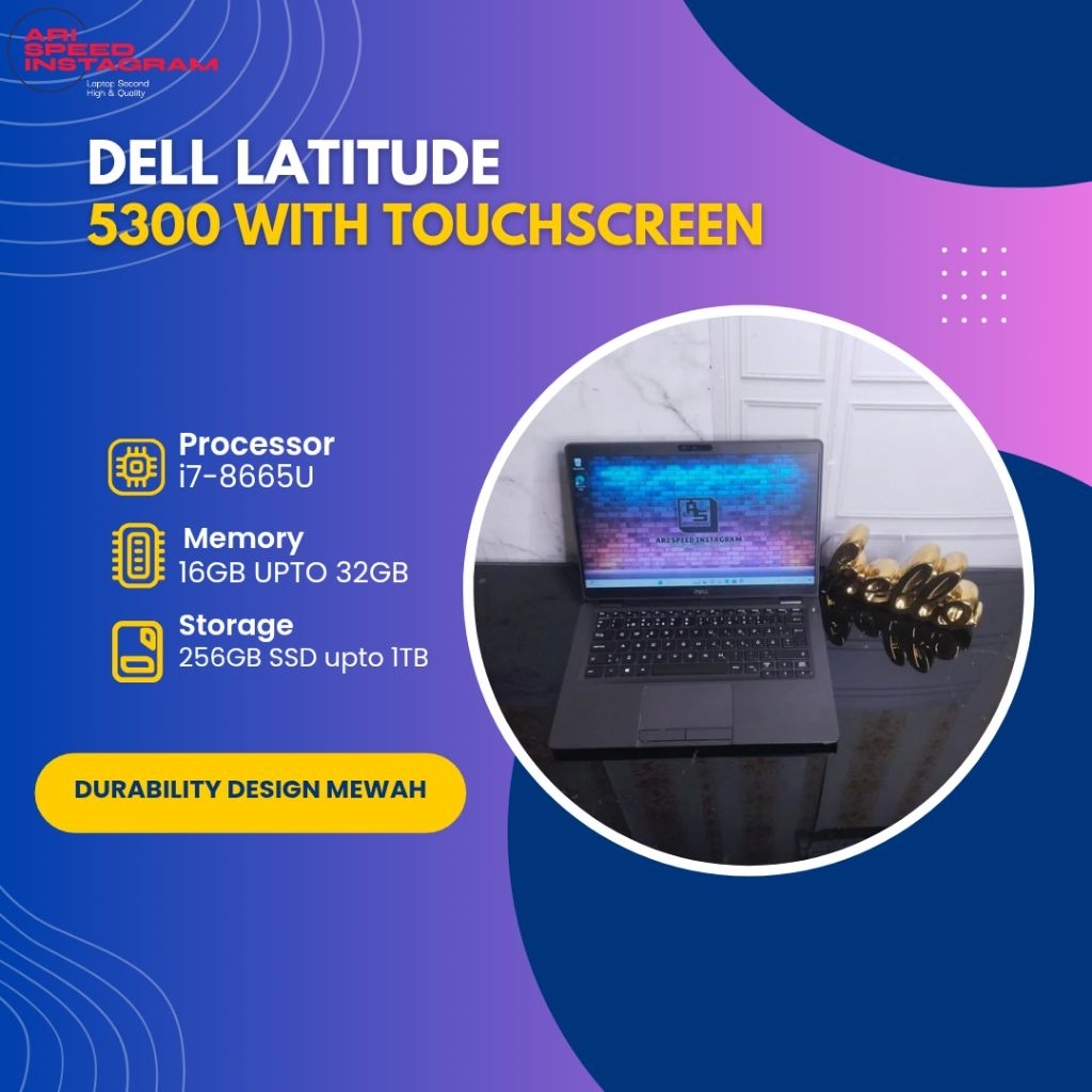 ULTRABOOK DELL 5300 i7-8350 8TH GEN / 16GB RAM /512GB SSD/THUNDERBOT