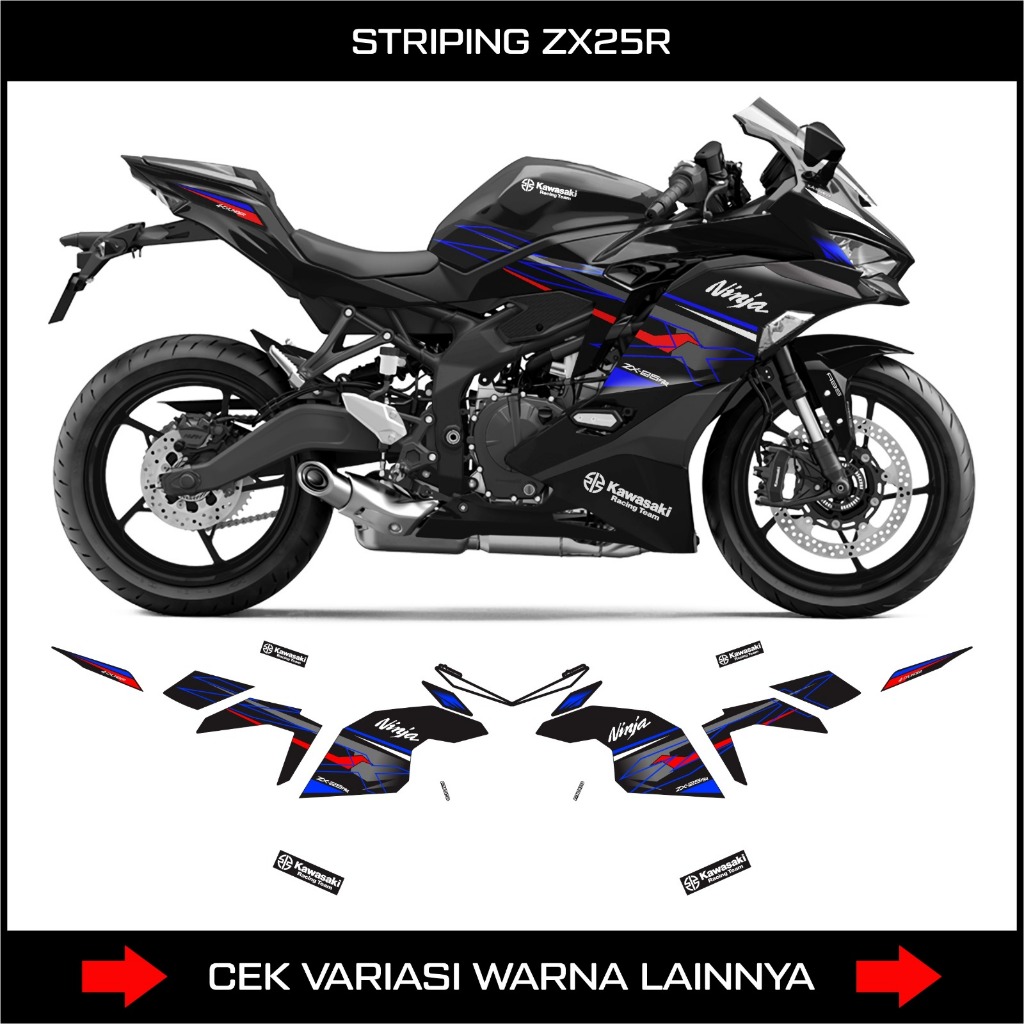 STIKER STRIPING KAWASAKI ZX25R / STICKER DECAL VARIASI MOTOR ZX25R