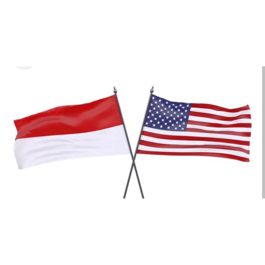 bendera Amerika Indonesia silang tempel kaca mobil