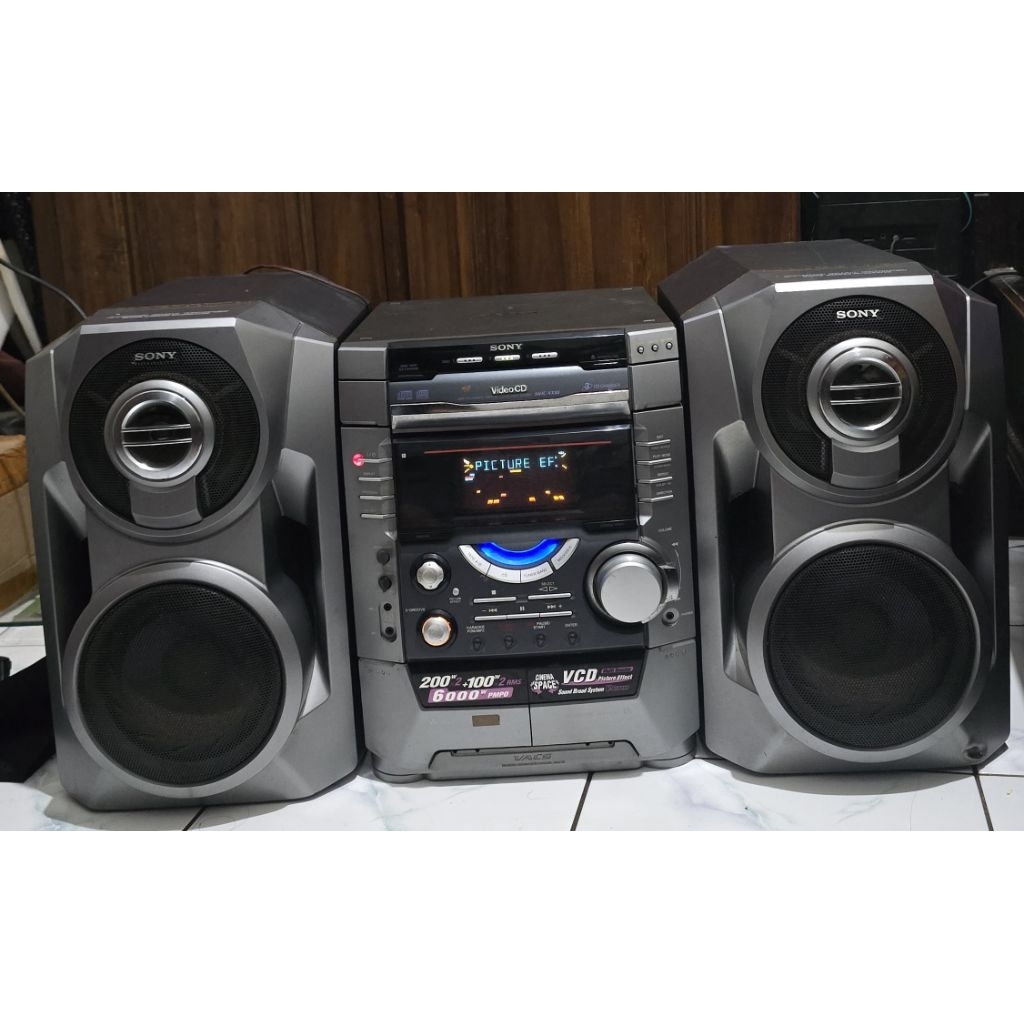 Sony HCD VX 88 suara glerr mantap watt besar 6000pmpo box utuh fungsi aux dan radio