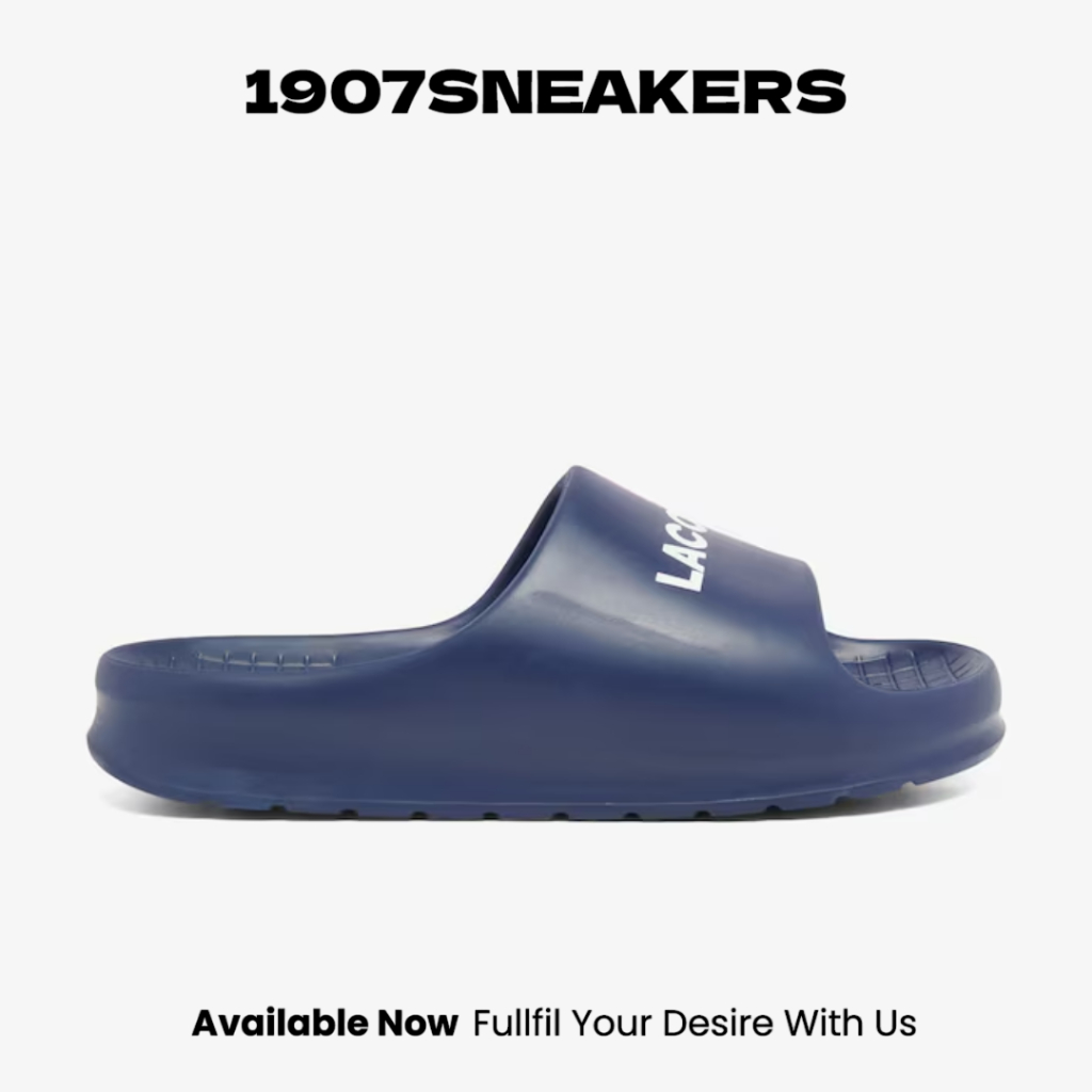 Sepatu Sendal Pria Lacoste Serve Slide 2.0 - Blue LAC48CMA0020