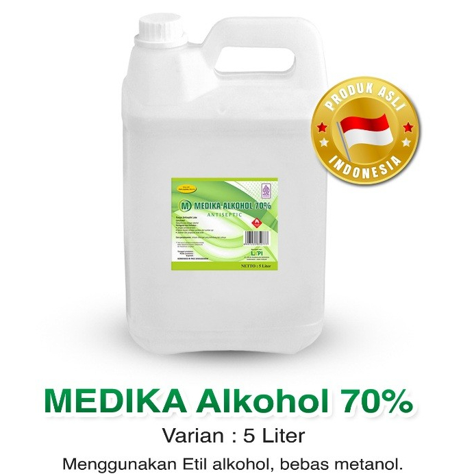 Original Medika Alkohol 70% 5 Liter MEDIKA Alcohol 70% Alkohol Medis