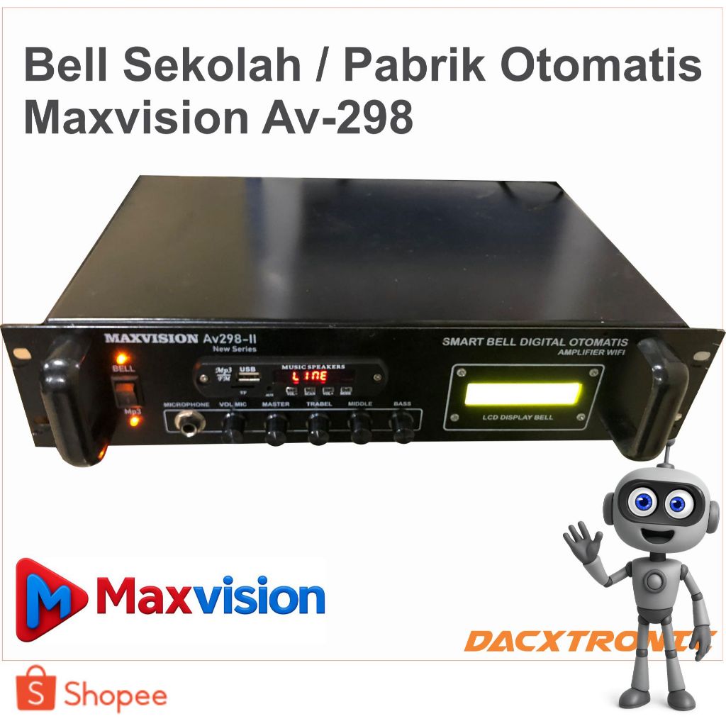 Bell sekolah Bel pabrik bel kantor otomatis Amplifier AV-298