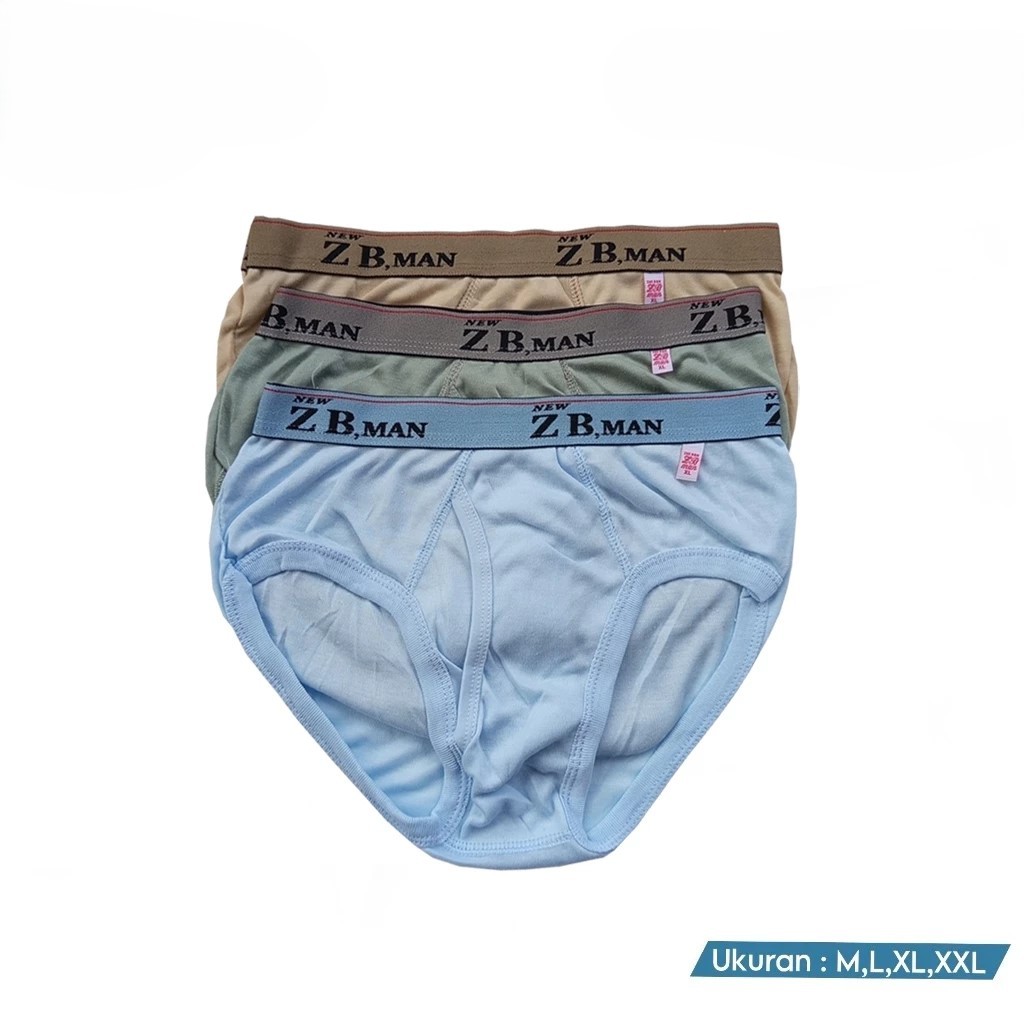 (6Pcs) CD ZB Man Boxer | Celana Dalam Pria ZB-Man Kerut Karet Boxer | CD Pria Jumbo