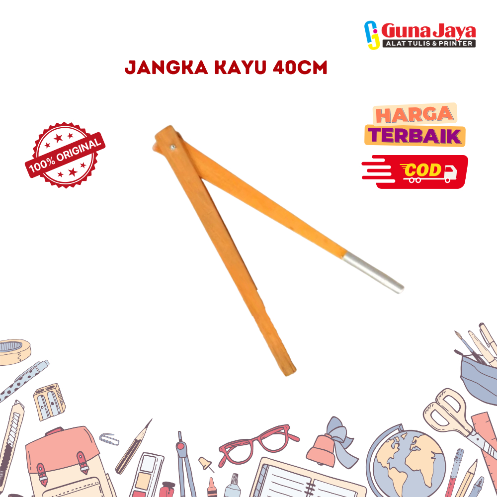 JANGKA KAYU 40CM - JANGKA PAPAN TULIS - WHITEBOARD -  BESAR