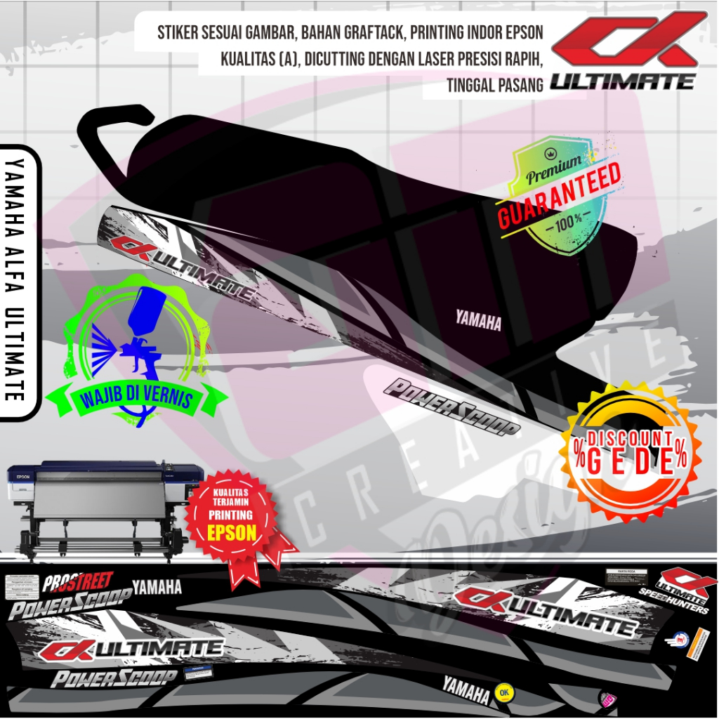 Striping Yamaha Alfa Ultimate 20 new cutting custome malaysia thailand clasic sticker yamaha custom 
