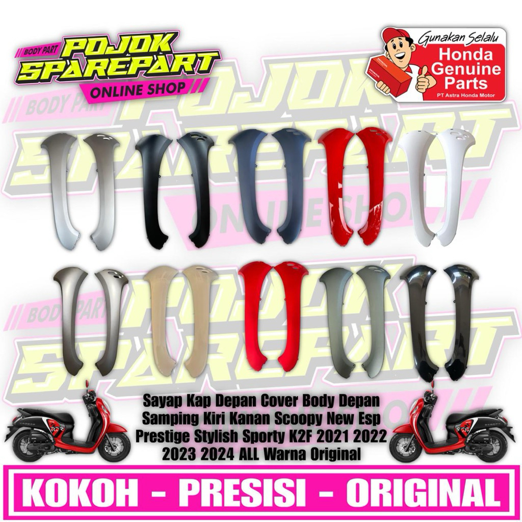 Sayap Kap Depan Cover Body Bodi Depan Scoopy New eSP Prestige Stylish Sporty K2F 2021 2022 2023 2024
