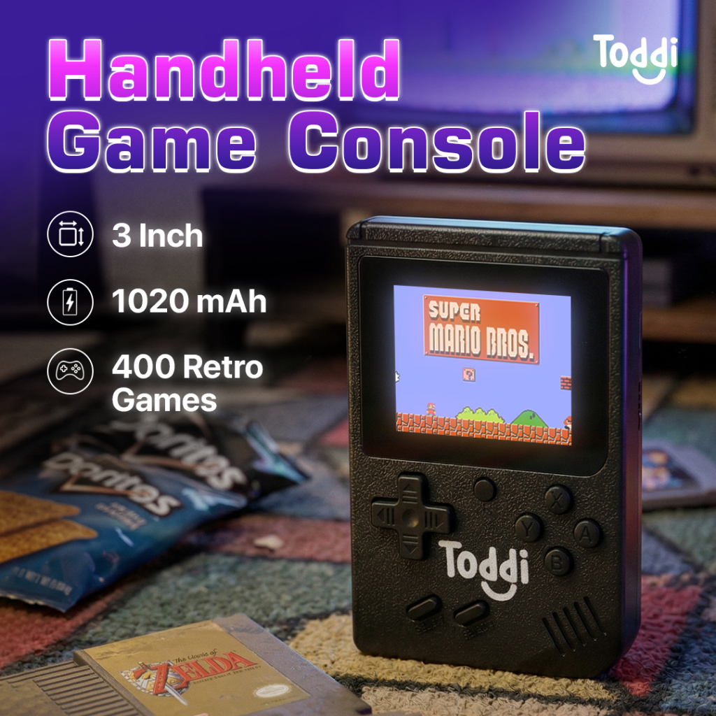 Handheld Game Console Gameboy 3 Inch 400 Retro Game Nostalgia masa kecil gimbot tendo nintendo Black