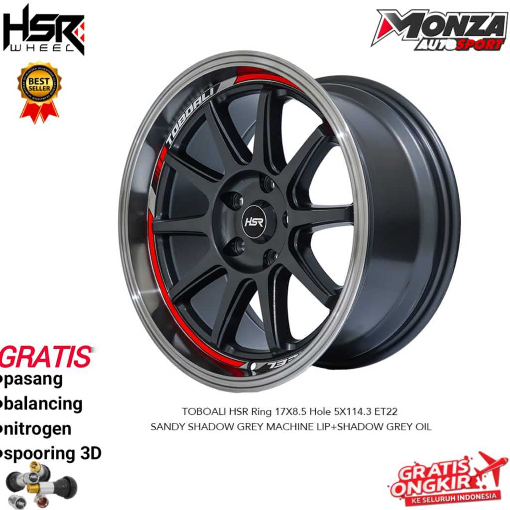 Velg mobil ring 17 Hsr Toboali terios,rush,camry,innova,xpander,juke,civic fd dan lain-lain