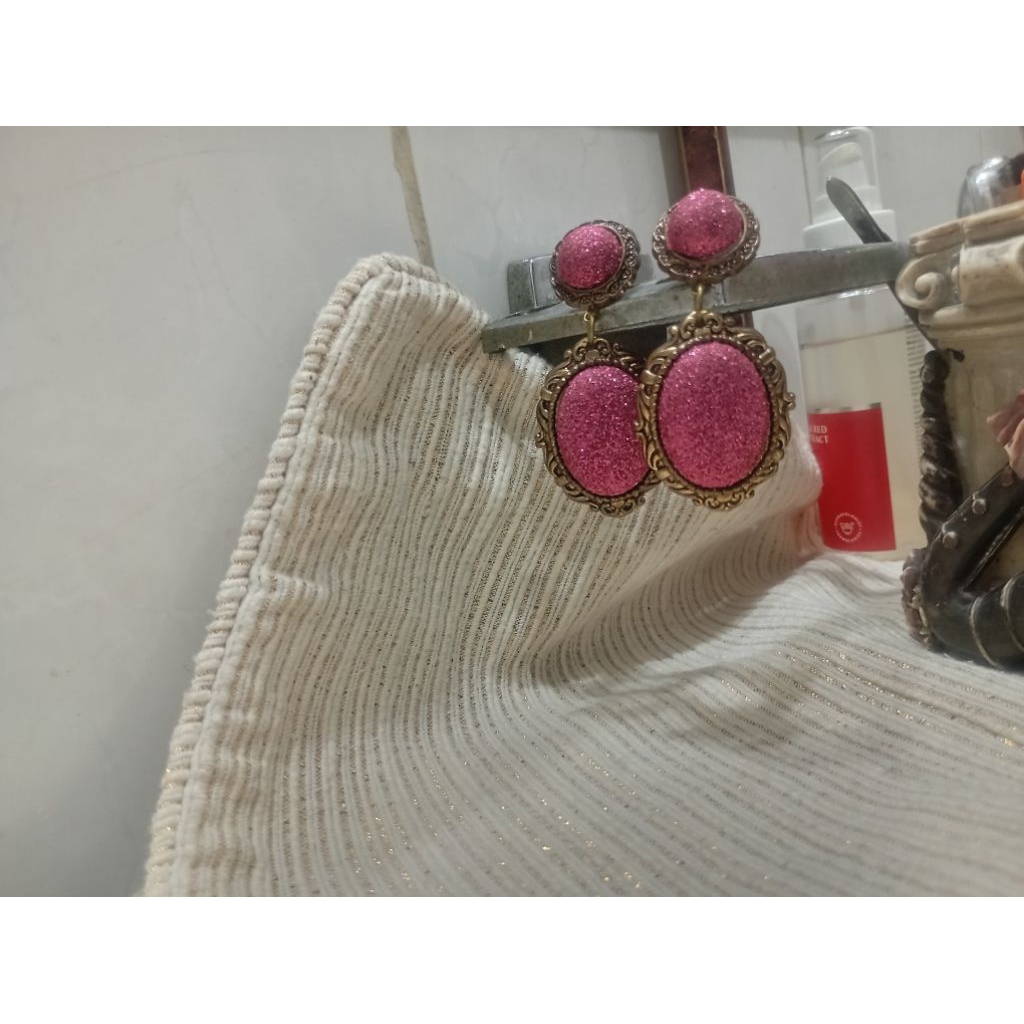 Anting Mewah Gypsy ,Middle east East Style pink maroon