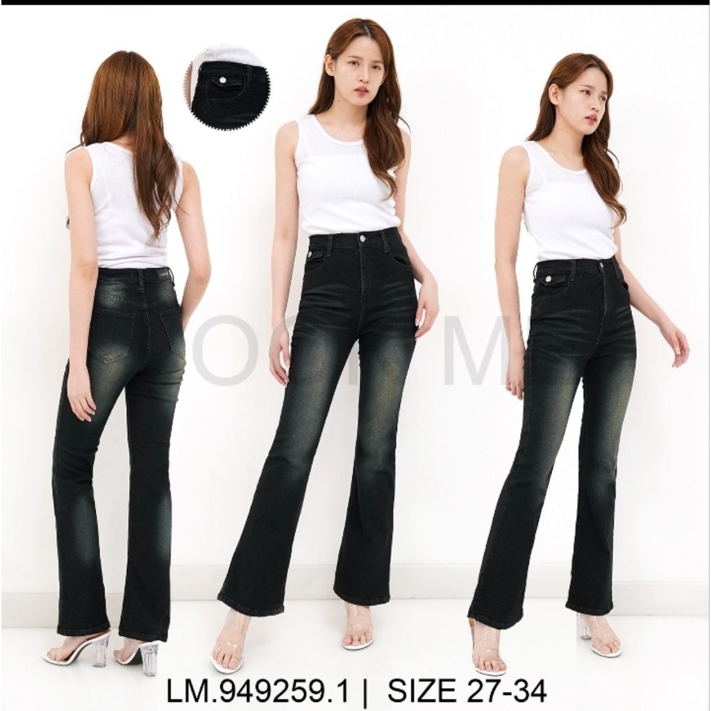 celana look me jeans cutbray snow tone