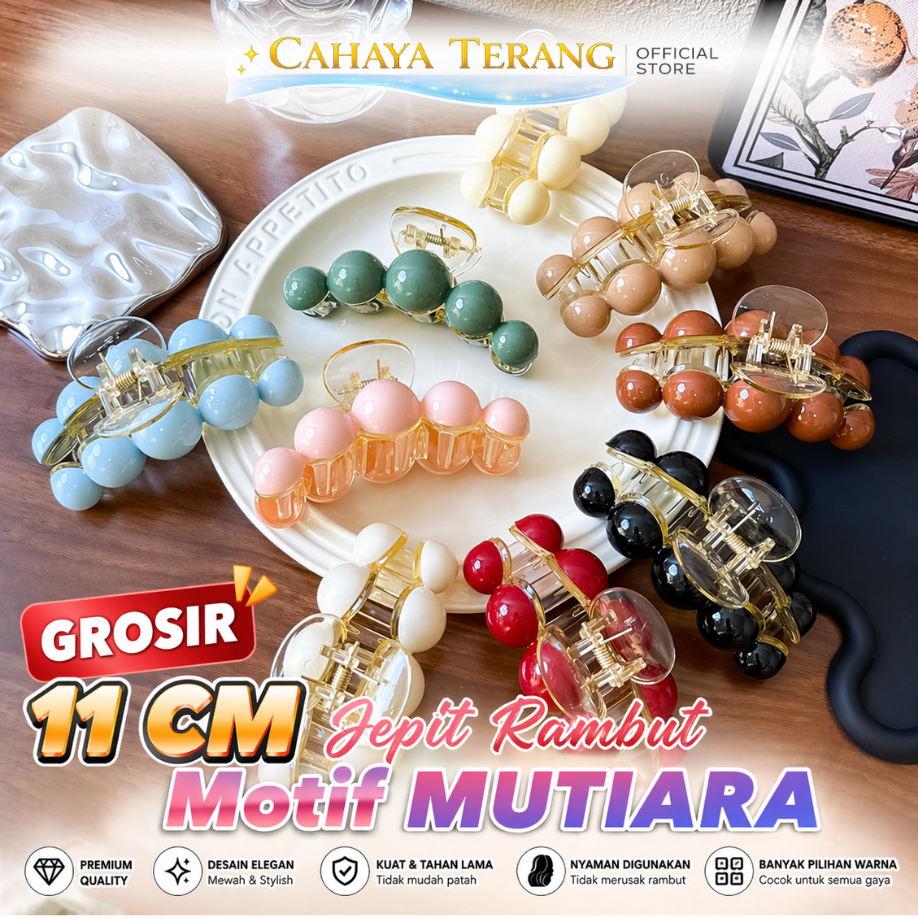 CT GROSIR 11 CM Jepit Rambut Motif MUTIARA Gaya Korea Premium Jedai Rambut Elegan